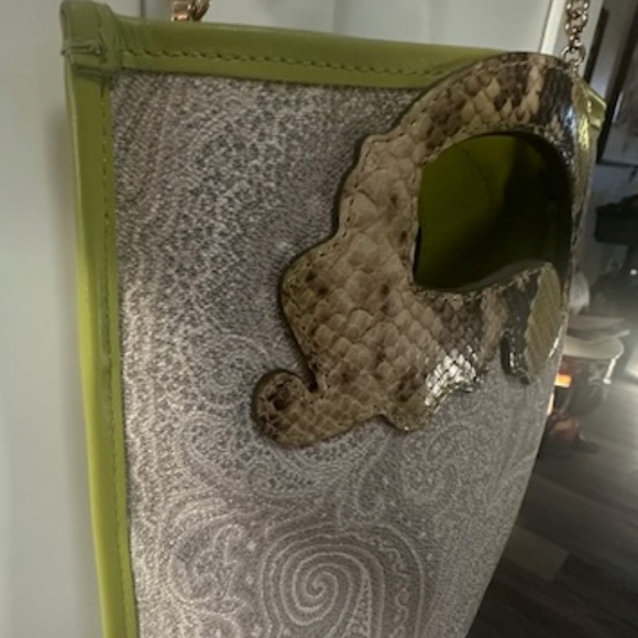ETRO CROSSBODY BAG BRAND NEW NEVER USED PAISLEY LIME COLOR - Picture 16 of 16